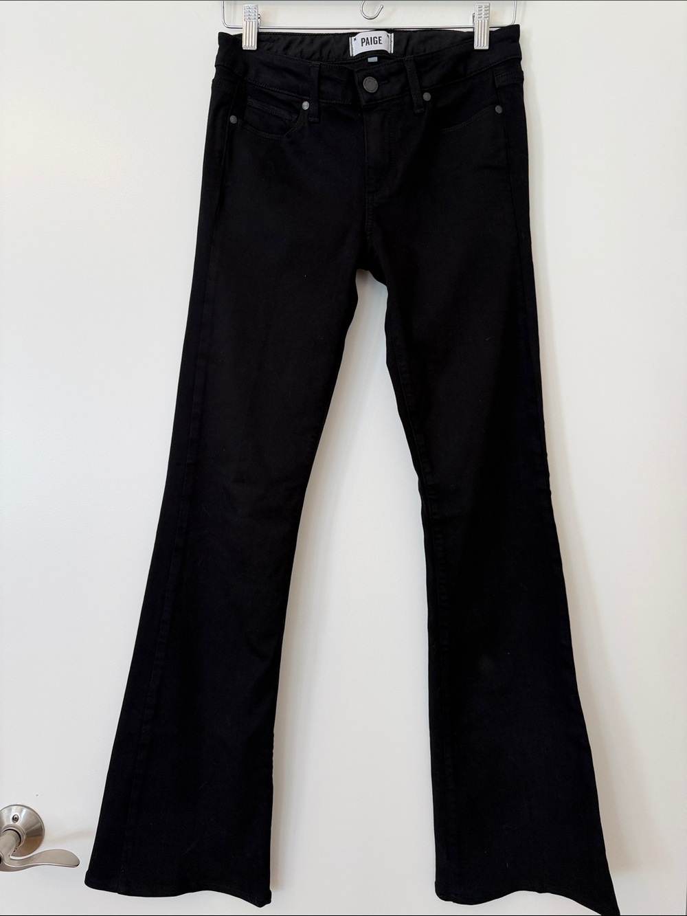 PAIGE Skyline Boot Black Low Rise Flare Leg Jeans 27 Y2K